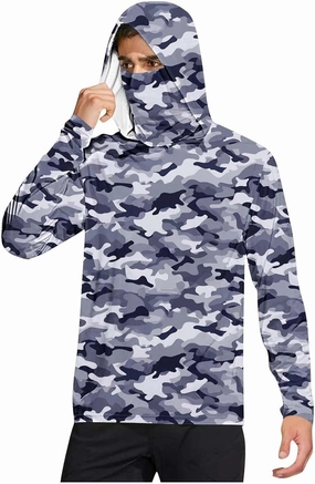 Men's UPF 50  Sun Protection Hoodie Shirts, Long Sleeve Sun Protection Lightweight Hoodie, UV Hiking Running Rash Guard