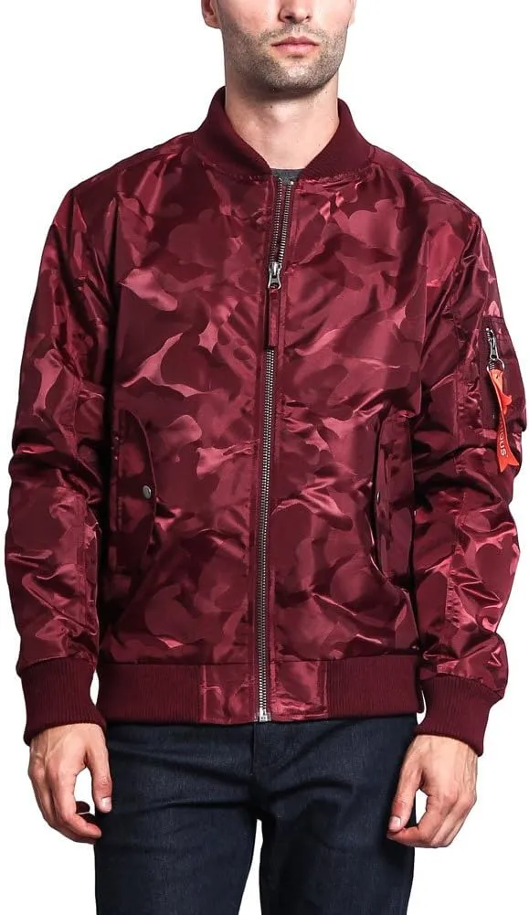 Men's Contrast Lightweight Bomber Flight Jacket