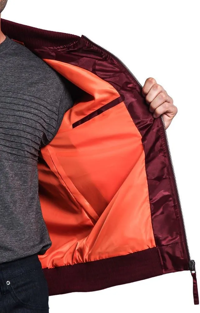 Men's Contrast Lightweight Bomber Flight Jacket