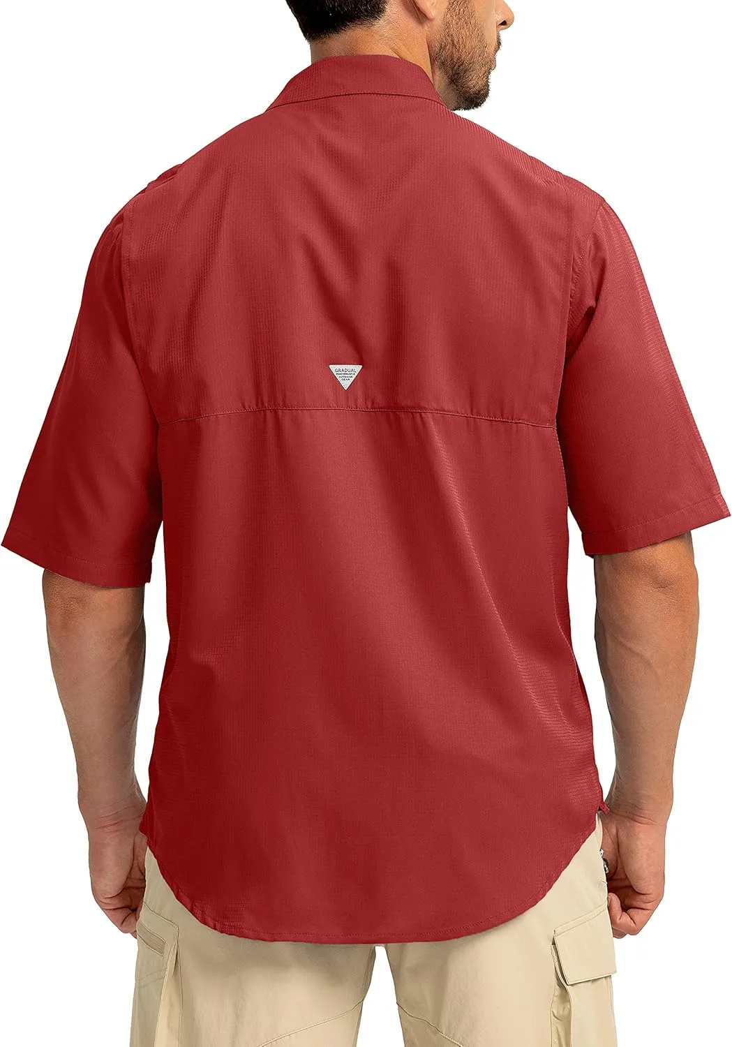 Men's Fishing Shirts with Zipper Pockets UPF 50  Lightweight Cool Short Sleeve Button Down Shirts for Men Casual Hiking