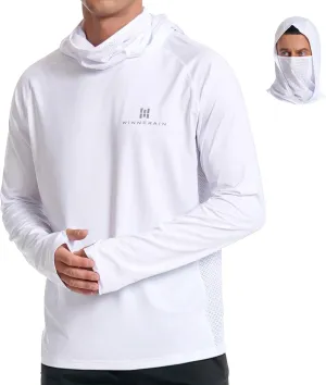 Men's Sun Protection Hoodie Loose Fit UPF 50  Long Sleeve Shirt SPF Lightweight Fishing Hiking Rash Guard