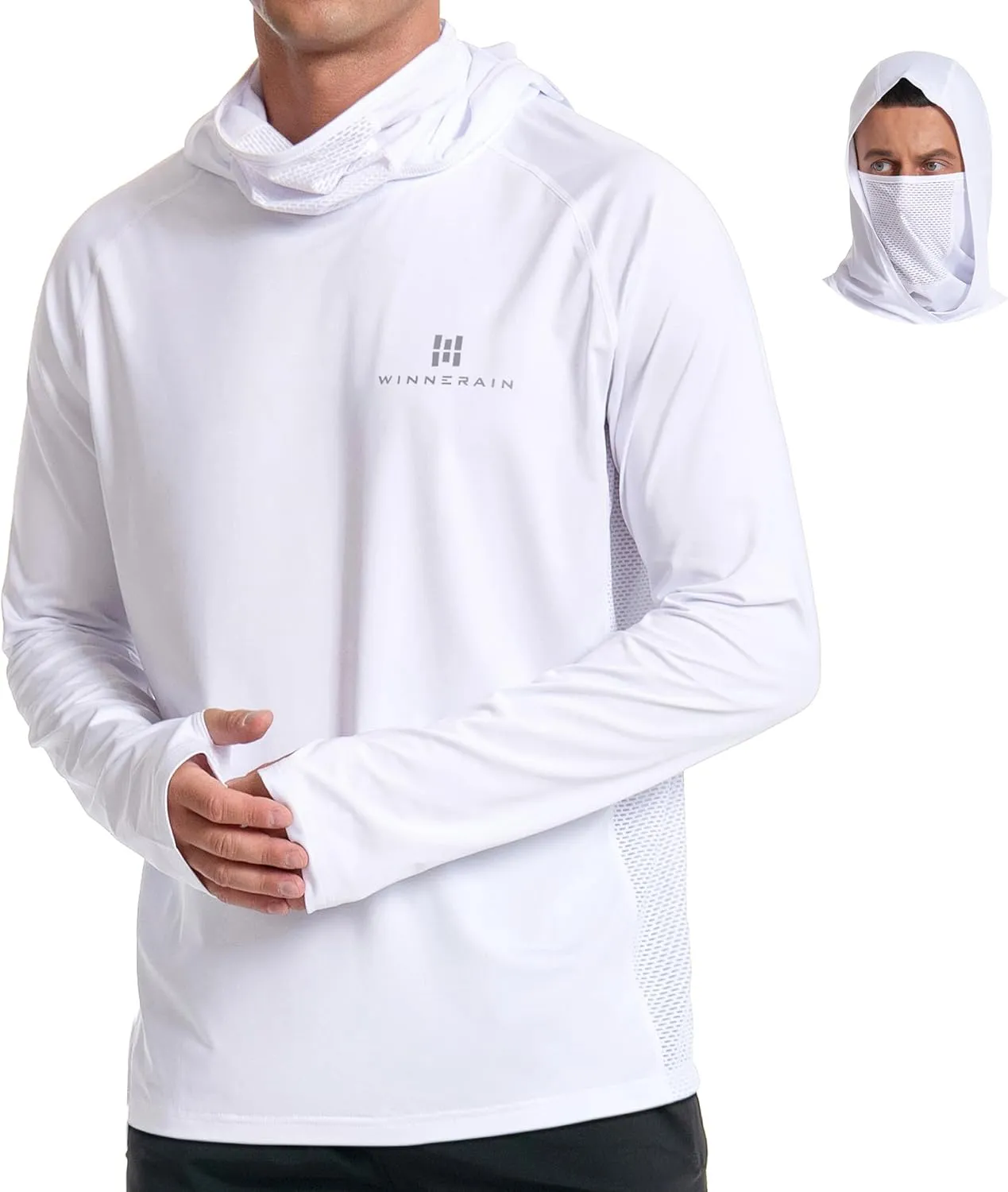 Men's Sun Protection Hoodie Loose Fit UPF 50  Long Sleeve Shirt SPF Lightweight Fishing Hiking Rash Guard