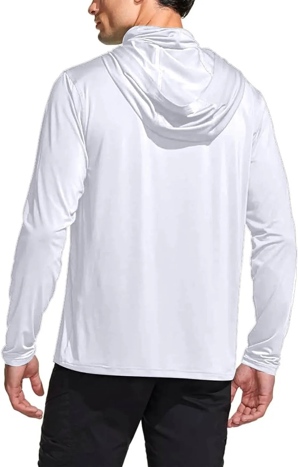 Men's UPF 50  Sun Protection Hoodie with Mask Long Sleeve Rash Guards UV Cooling Lightweight Fishing Hiking Shirts