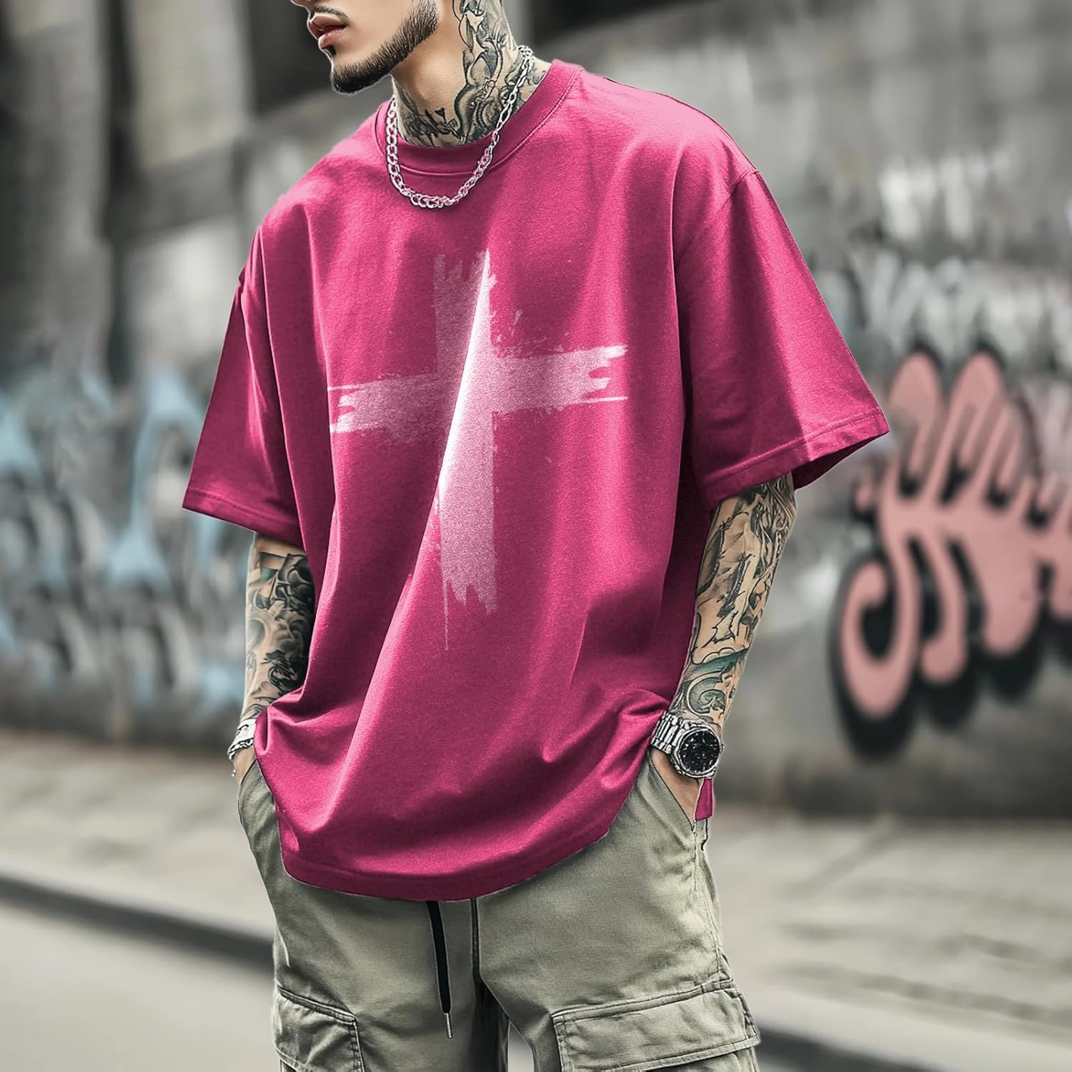 Mens Graphic T-Shirts 90s Rock Summer Big and Tall Workout Breathable Quick Dry Short Sleeve 100% Cotton Tee Shirts