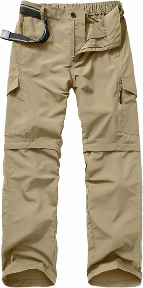 Mens Hiking Pants Quick Dry Lightweight Fishing Convertible Zip Off Safari Trousers