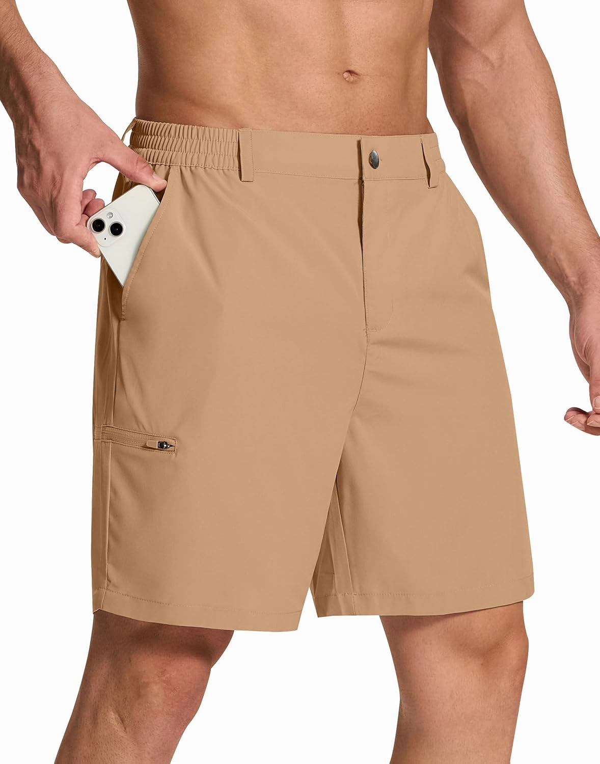 Mens Stretch Golf Shorts with 6 Pockets Dry Fit 7 Inch Inseam Lightweight Dress for Hiking Work Casual