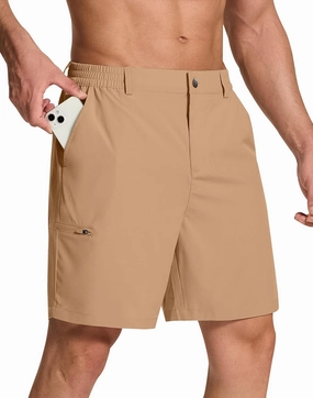 Mens Stretch Golf Shorts with 6 Pockets Dry Fit 7 Inch Inseam Lightweight Dress for Hiking Work Casual