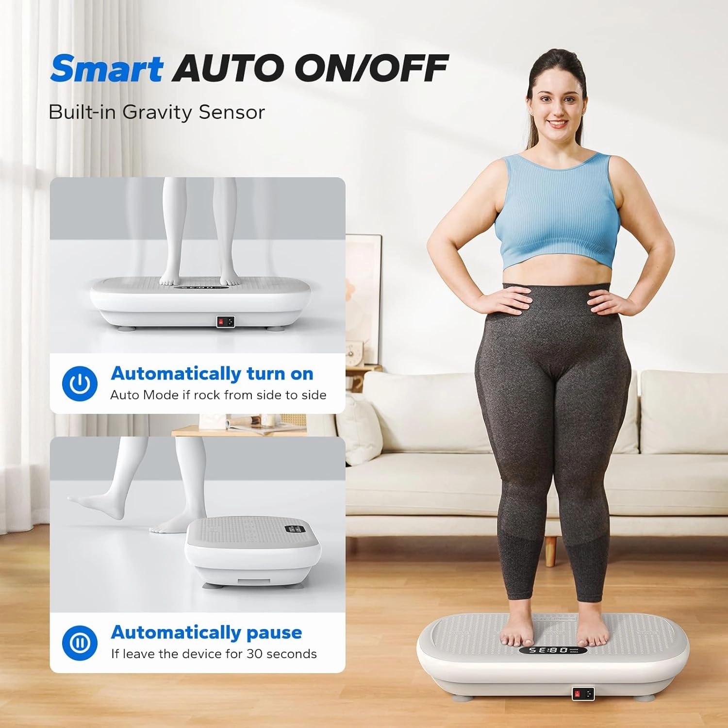 MERACH Vibration Plate Exercise Machine, Vibration Plate 440 Lbs Capacity, Bluetooth and Silicone Pedal, Stimulate Deep Fat, Vibration Plate for Lymphatic Drainage, Vibrating for Weight Loss