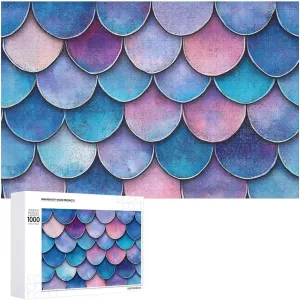 Mermaid Fish Scale Custom Jigsaw Puzzle for Adults Wooden Educational Game Art Home Decor 1000 PCS