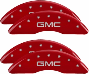 MGP Caliper Covers 34003SGMCRD Red Brake Covers Fits 2011-2019 GMC Sierra 2500 3500 HD Engraved with GMC (Front/Rear Covers; Set of 4)