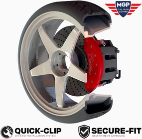MGP Caliper Covers - Brake Caliper Covers 2021-2023 Cadillac Escalade 2023 Escalade ESV - Front and Rear Set - Red