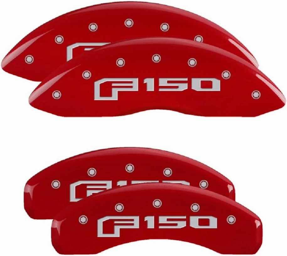 MGP Caliper Covers - Brake Caliper Covers 2021-2023 Ford Expedition and F-150 (10256s) Front and Rear Set - F-150 Logo - Red