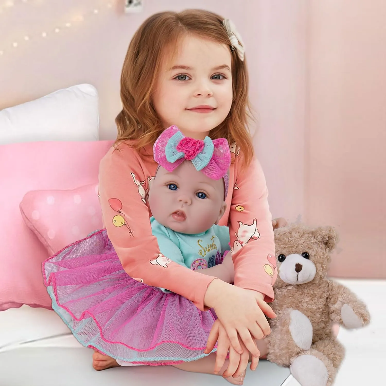 Milidool Lifelike Reborn Baby Dolls - 18 Inch Real Life Realistic Newborn Baby Dolls Girl with Soft Weighted Body Gift Set for Kids Age 3 
