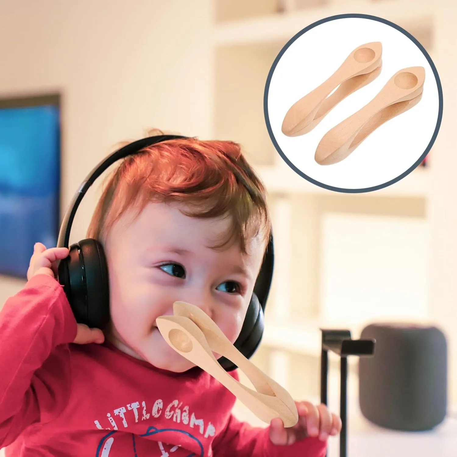 Milisten 3pcs Special Musical Spoon Kids Instrument Set Musical Spoon Wood Child Percussion Instrument Wooden Kindergarten