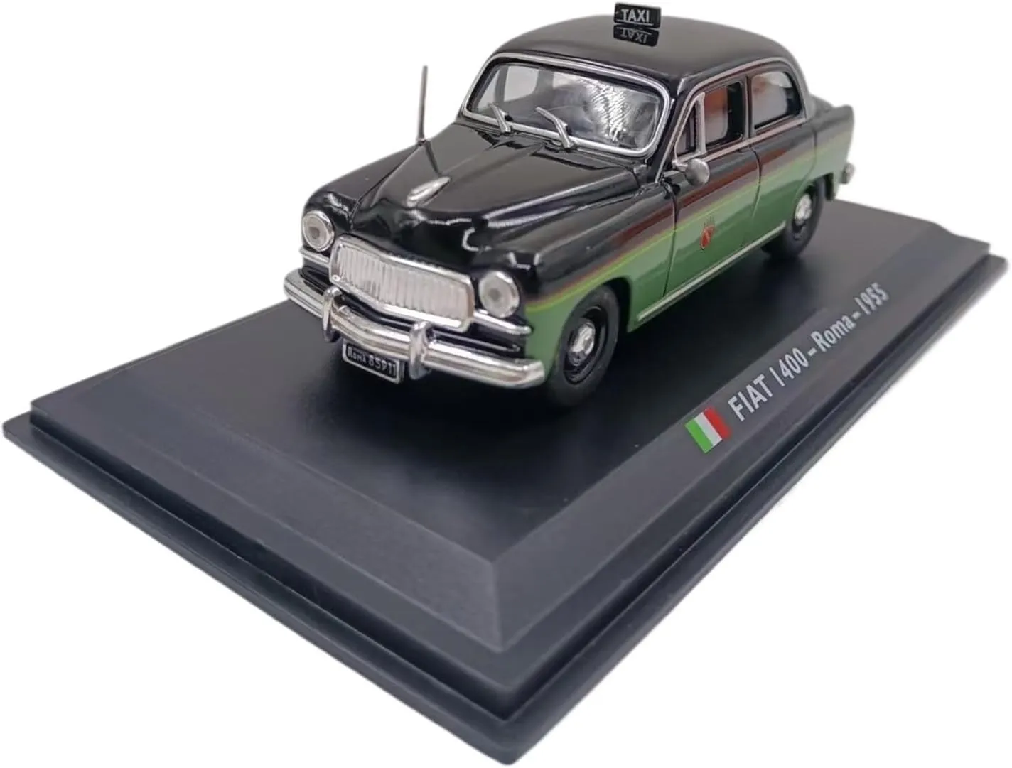 Mini Cars Replica 1:43 for Fiat L400 1955 Taxi Alloy Car Model Black Green Home Car Office Decoration Send A Boyfriend Race Car Birthday Party Decorations