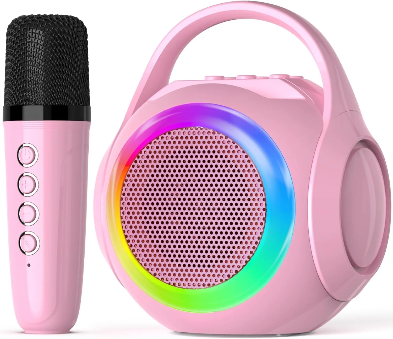 Mini Karaoke Machine for Kids with Microphone, Bluetooth Toddler Karaoke Toy with LED Lights, Rechargeable Portable Speaker for Girls & Boys Ages 3-10, Children’s Day & Birthday Gift Ideas