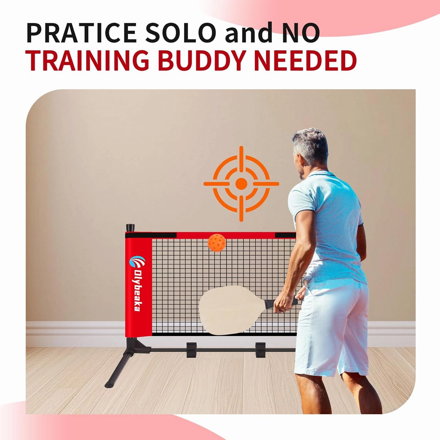 Mini Pickleball Net for Beginners Pros, 5FT / 10FT / 12.5 FT Half Court Size Portable Pickleball Net for Driveway Backyard Outdoor Indoor with 3 Pickleballs Carry Bag, Chalk