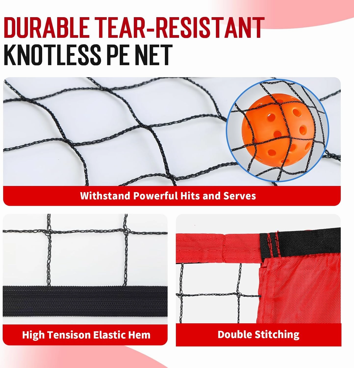 Mini Pickleball Net for Beginners Pros, 5FT / 10FT / 12.5 FT Half Court Size Portable Pickleball Net for Driveway Backyard Outdoor Indoor with 3 Pickleballs Carry Bag, Chalk