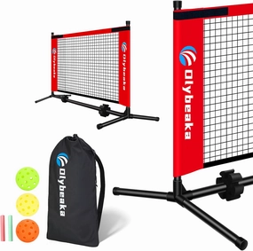 Mini Pickleball Net for Beginners Pros, 5FT / 10FT / 12.5 FT Half Court Size Portable Pickleball Net for Driveway Backyard Outdoor Indoor with 3 Pickleballs Carry Bag, Chalk