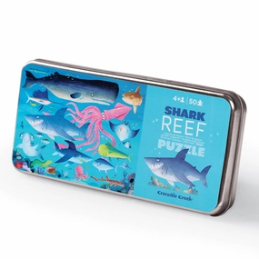 Mini Tin Puzzle 50 Piece - Shark Reef