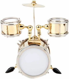 Miniature Musical Instrument Model Replica Drum Set Ornament Drummer Gift Home Decor with Box, 3.39 * 3.15 * 2.32in