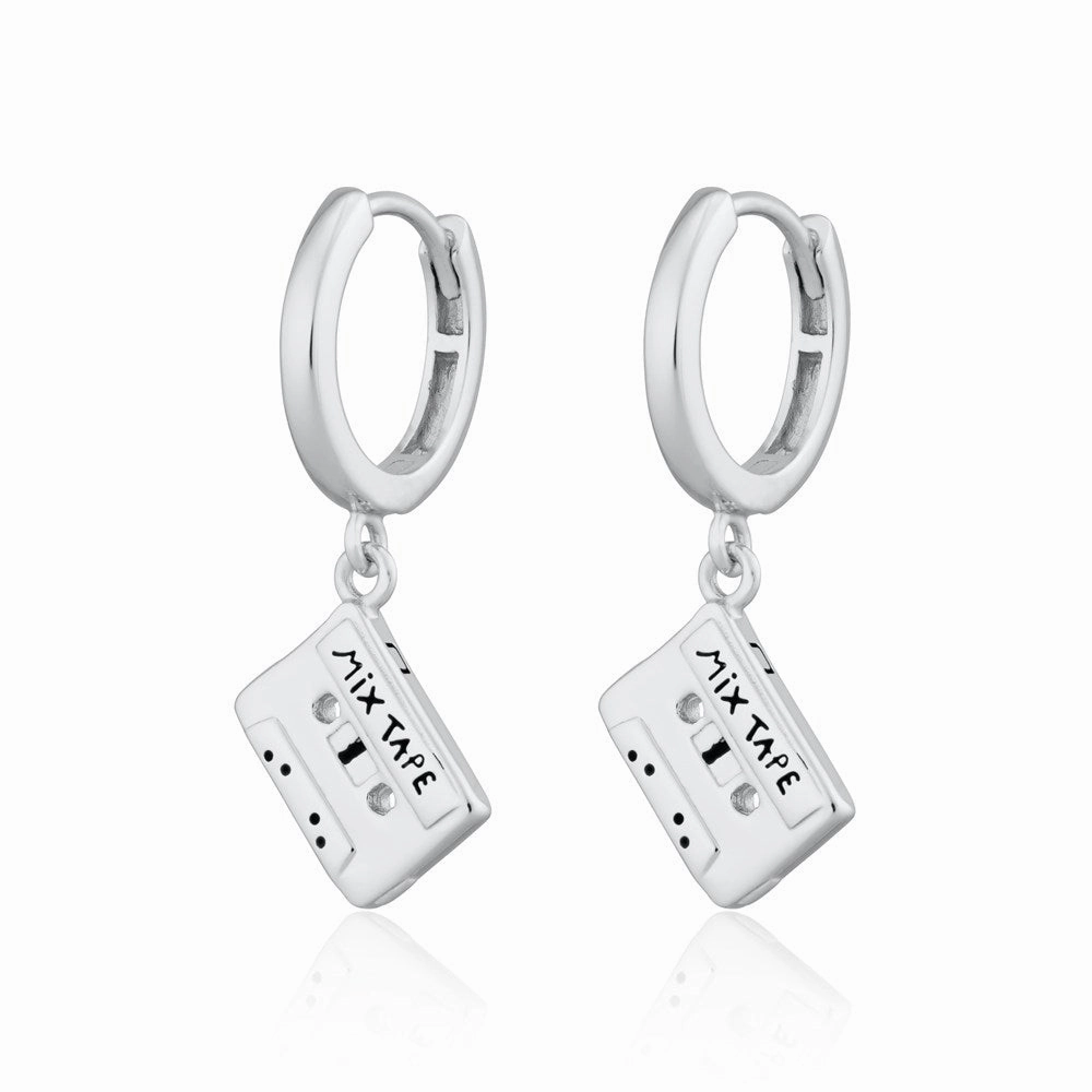 Mix Tape Charm Hoop Earrings