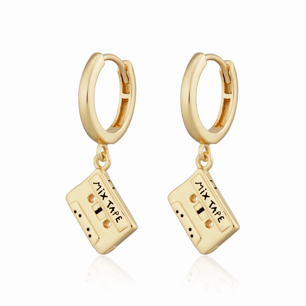 Mix Tape Charm Hoop Earrings