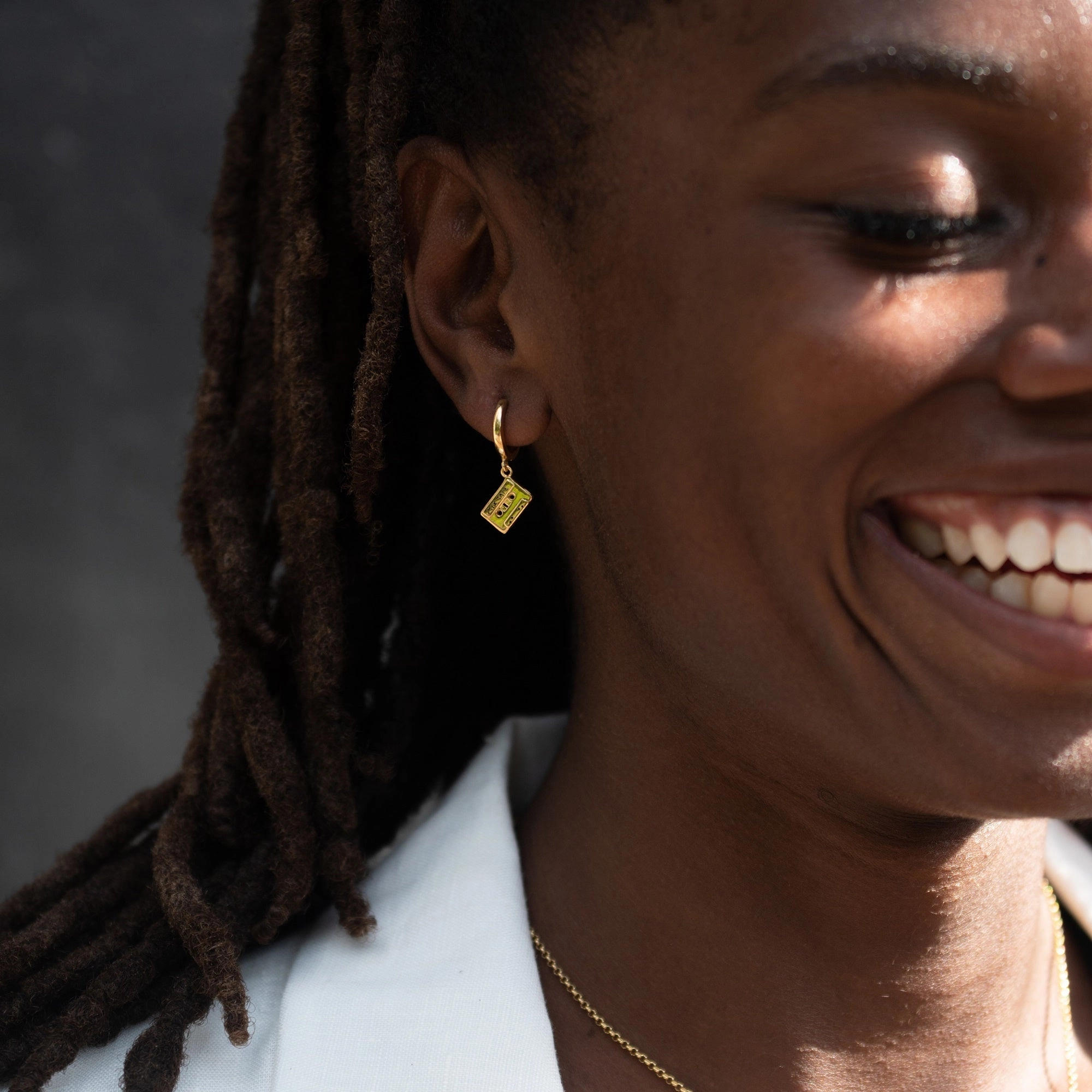 Mix Tape Charm Hoop Earrings