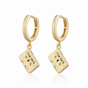Mix Tape Charm Hoop Earrings