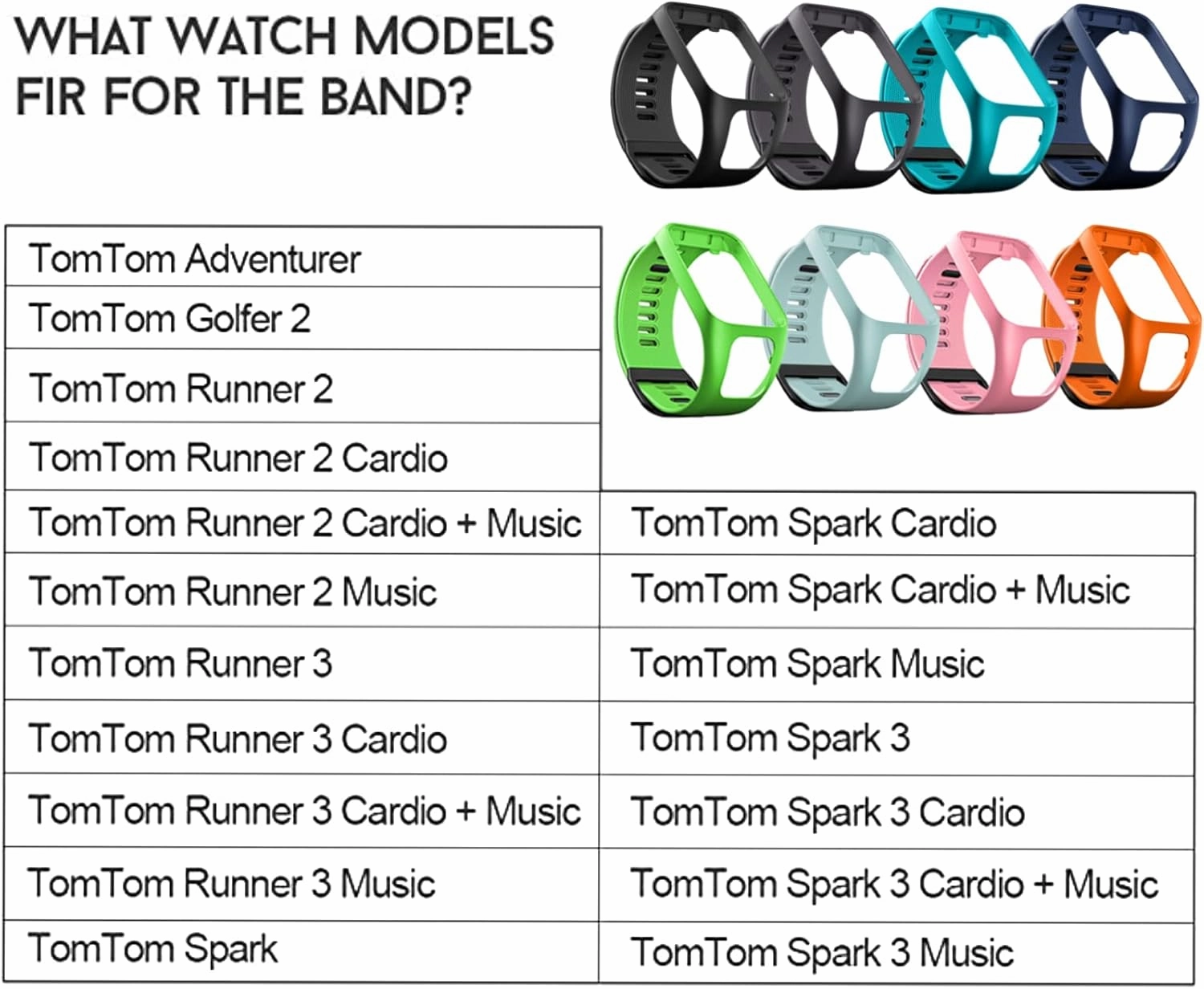 MODJUEGO Smart Watch Band Replacement For TomTom Runner 3 Cardio   Music Watch Silicone Strap