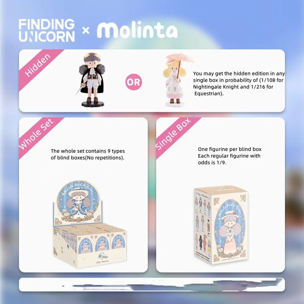 Molinta Back to Rococo Series Blind Box Figures 9PCs Cute Collectible Toys Home Decorations, Holiday Birthday Gifts