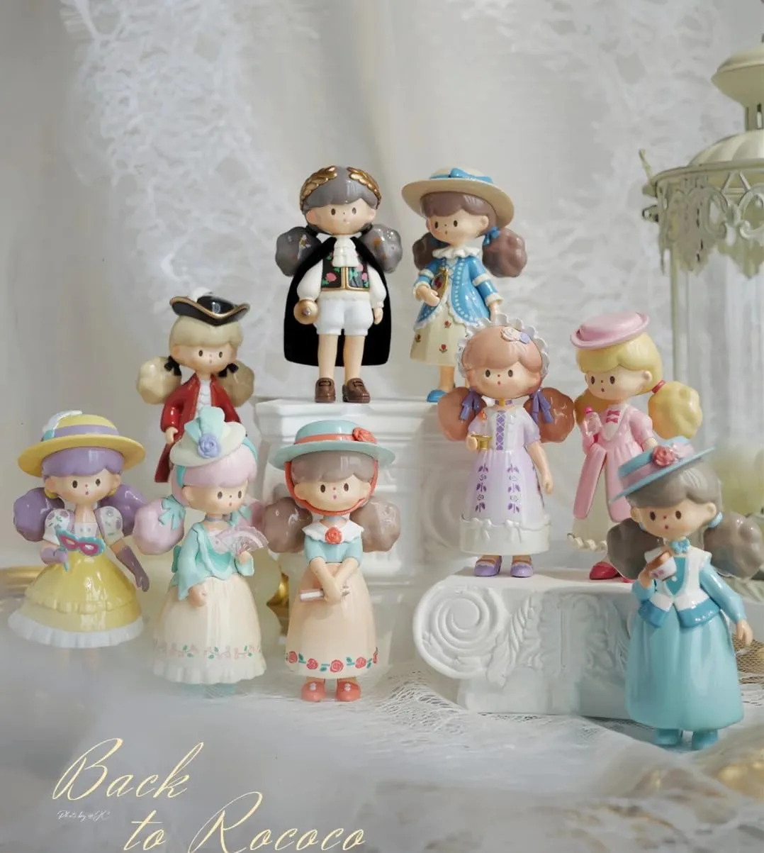 Molinta Back to Rococo Series Blind Box Figures 9PCs Cute Collectible Toys Home Decorations, Holiday Birthday Gifts