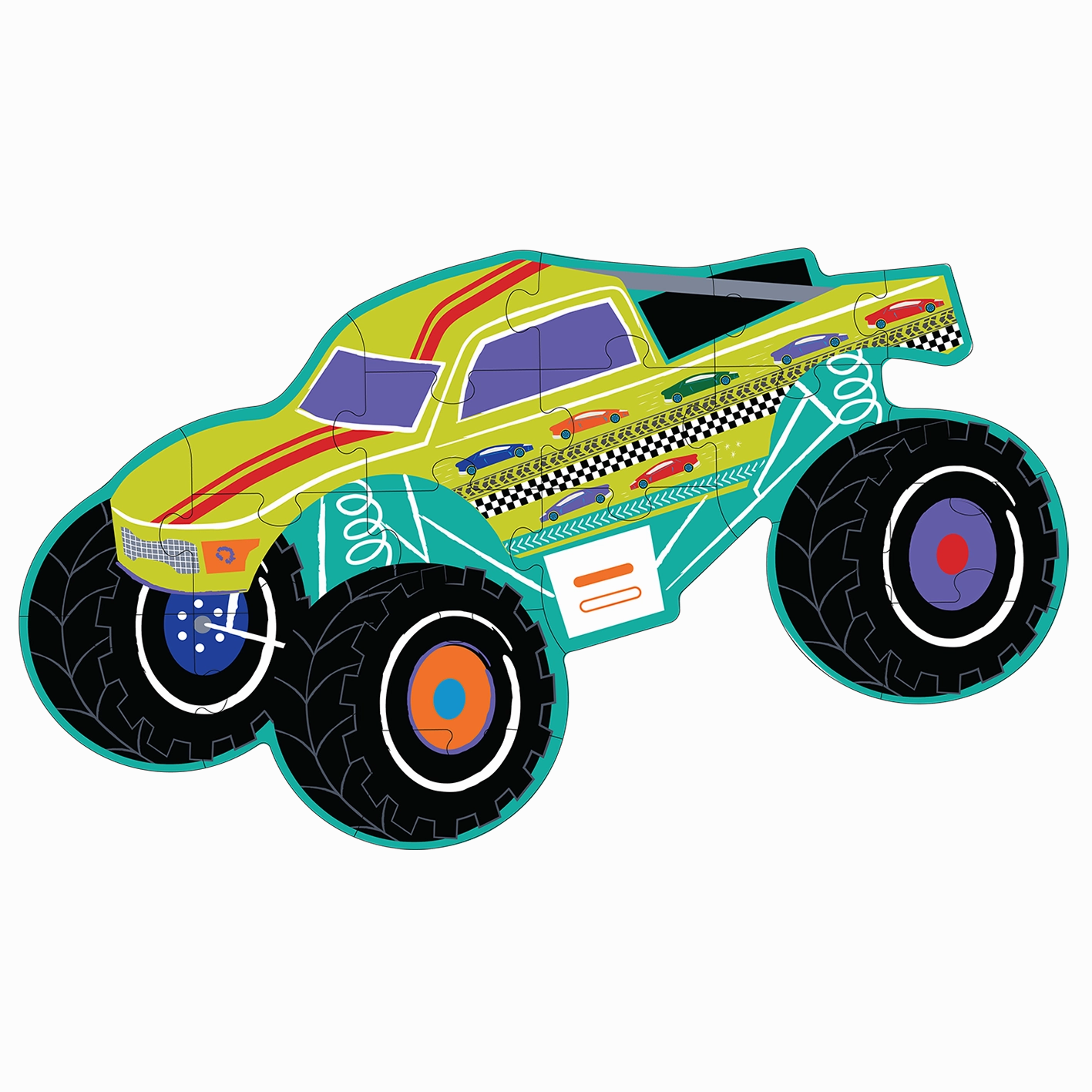 Monster Truck Shaped Jigsaw with Shaped Box