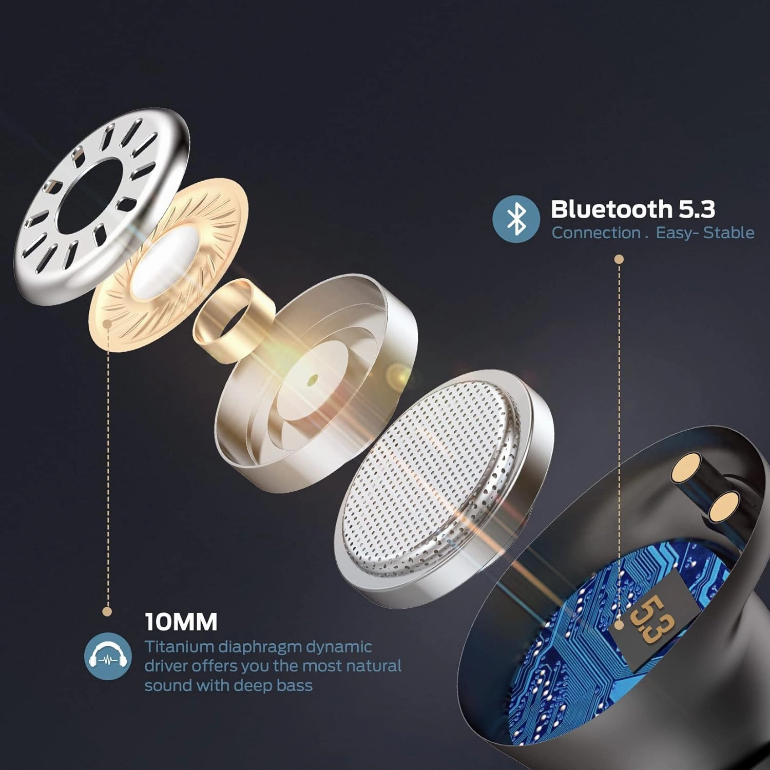 Monster Wireless Earbuds, Achieve 300 AirLinks Headphones Touch Control with Bluetooth 5.3 in-Ear Stereo Headphones, USB-C Quick Charge, Bluetooth Earbuds