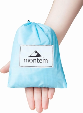 Montem Premium Pocket Blanket/Compact Picnic, Beach, Outdoor, Camping Blanket Made from Premium Soft and Lightweight Water Resistant Material Ideal for Camping/Traveling/Hiking (Blue)