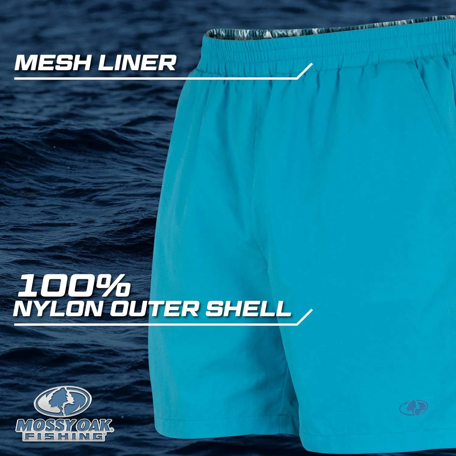 Mossy Oak Men's Fishing Shorts, Swim Trunks