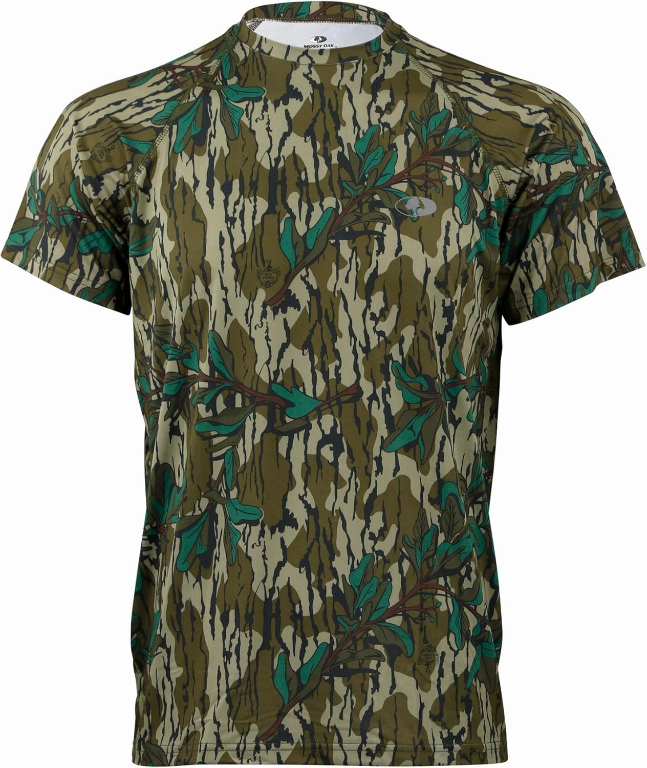 Mossy Oak Camo Hunting Short Sleeve Shirt for Men - Lightweight Performance Stretchable Tee with 4-Way Stretch & Cooling Tech
