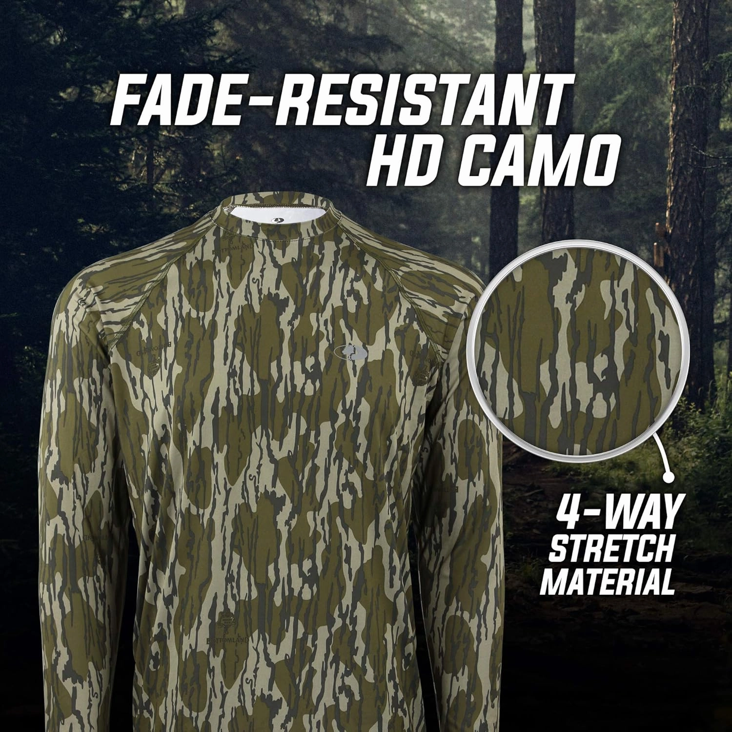 Mossy Oak Men's Hunting Shirt Camo Clothes Long Sleeve