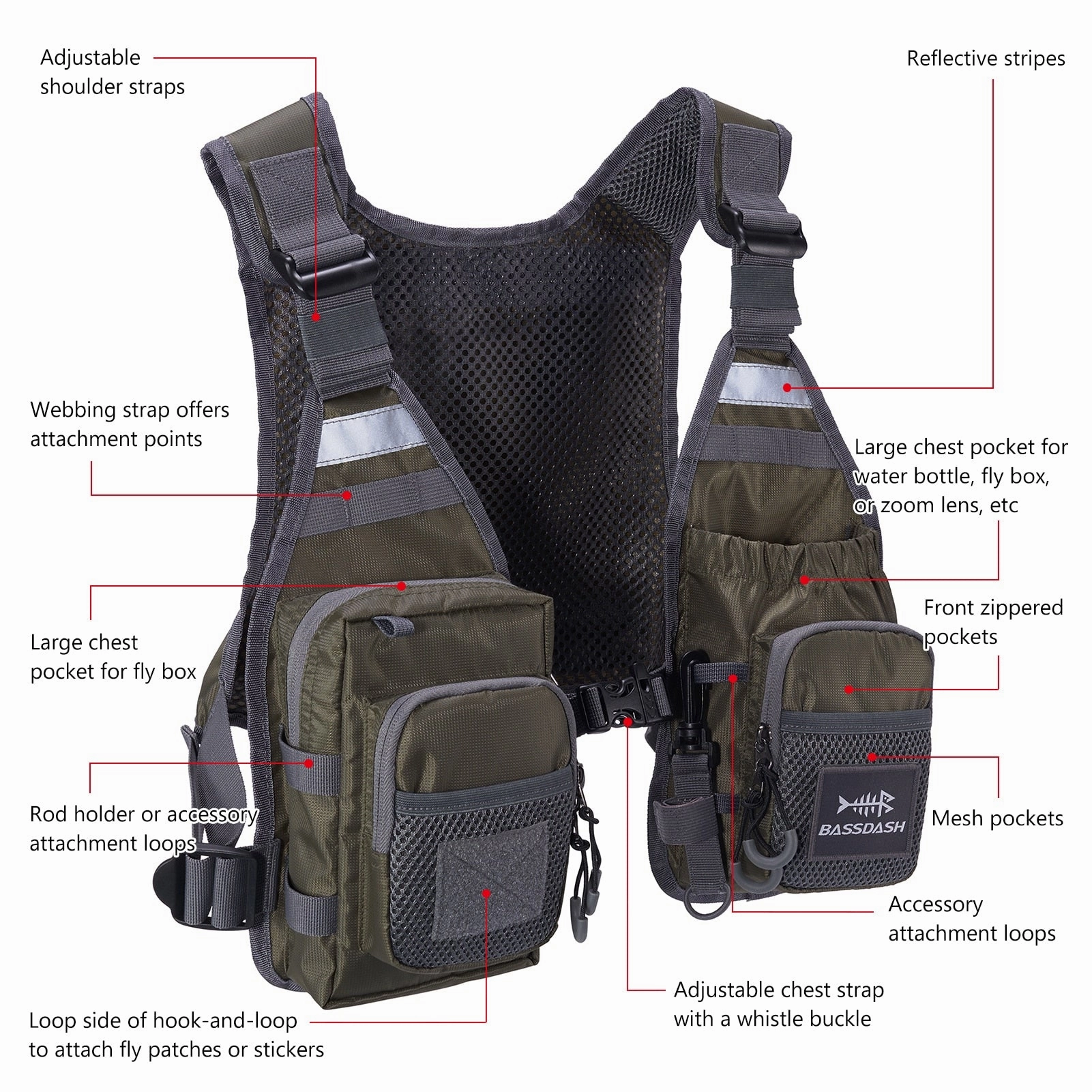 Multi-Pockets  Fishing Life Vest - Ultra Lightweight Fly Fishing Vest for Men and Women