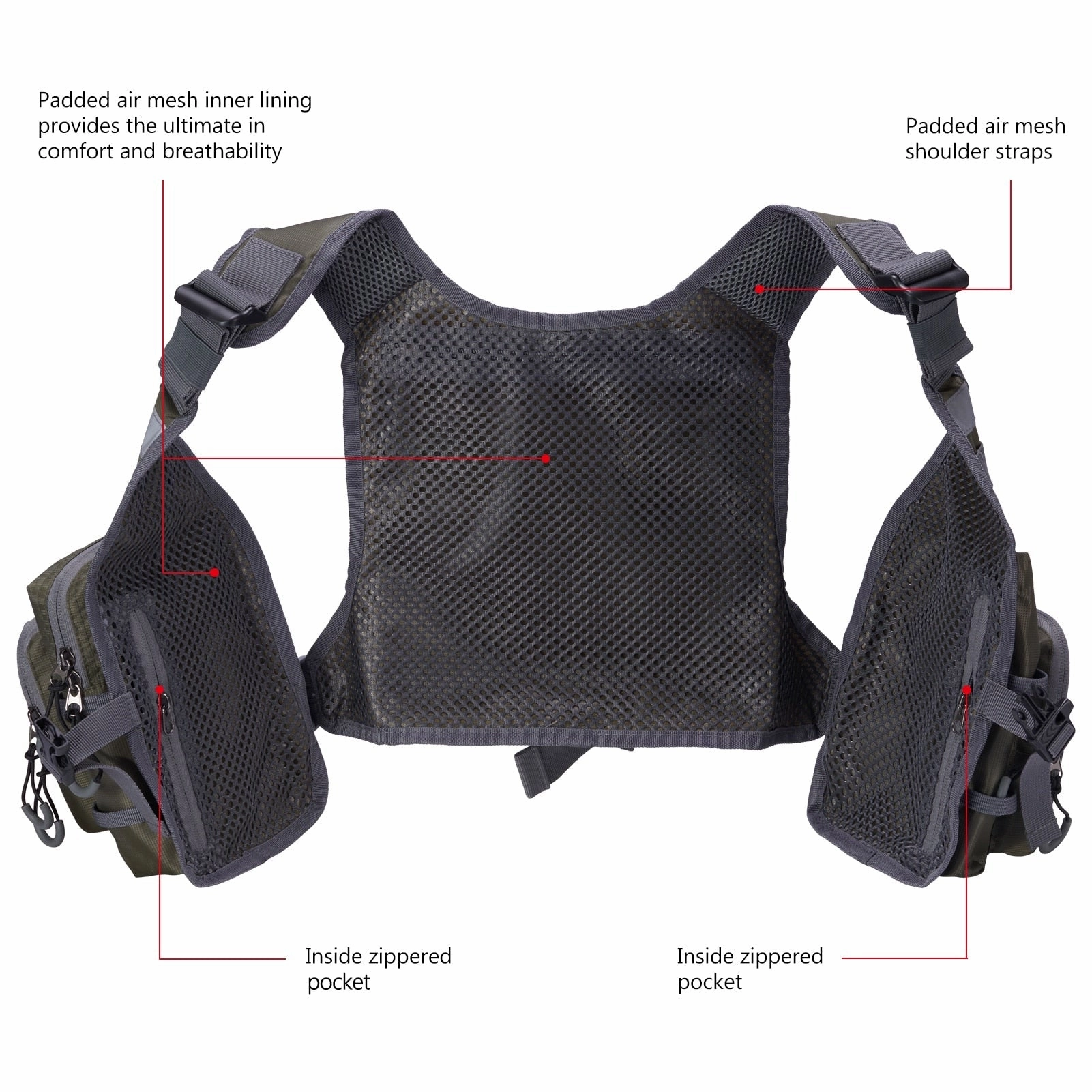 Multi-Pockets  Fishing Life Vest - Ultra Lightweight Fly Fishing Vest for Men and Women