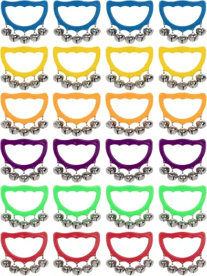 MUSCELL Jingle Bells, 24 Pcs Christmas Hand Bells Jingle Bells, Brightly Colored Musical Instruments Jingle Bells Gift for Children Party, Classroom and Show, for 3 Years Old