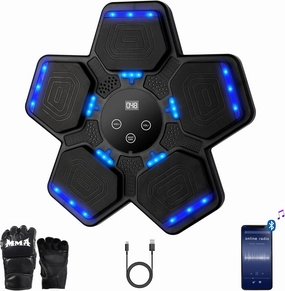 Music Boxing Machine, Bluetooth Music Punching Bag with Boxing Gloves, Smart Boxing Machine for Kids Adult, Wall Mount Workout Equipment Target for Home, Gym, Office