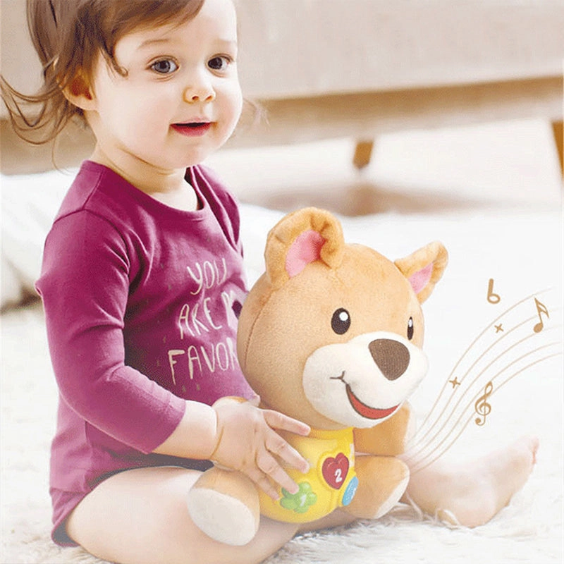 Musical Animal Plush Toys with Flashing Light for Babies