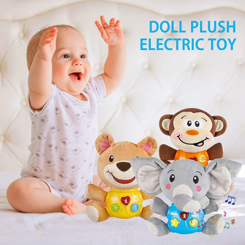 Musical Animal Plush Toys with Flashing Light for Babies