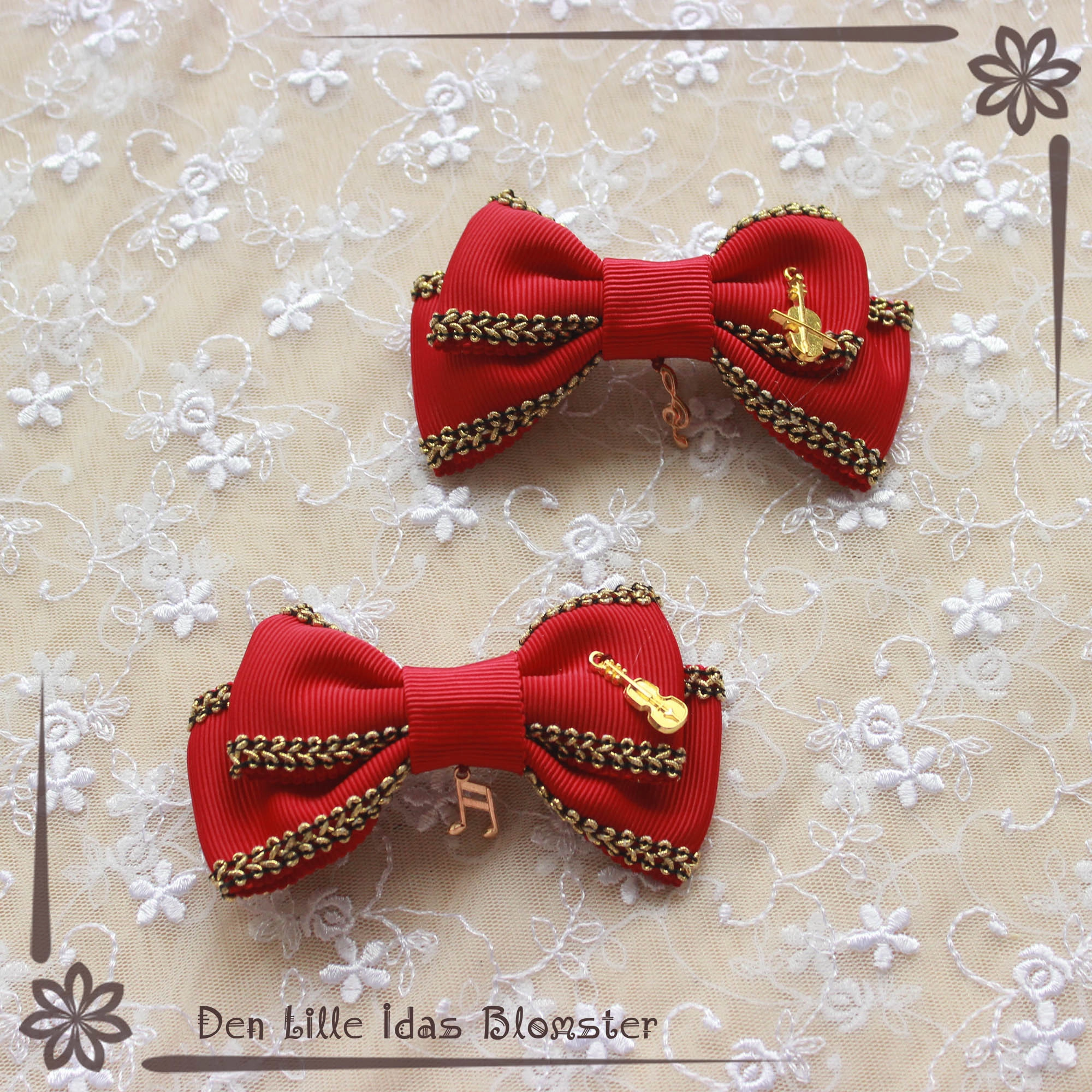 Musical Bow Hair Clip Set