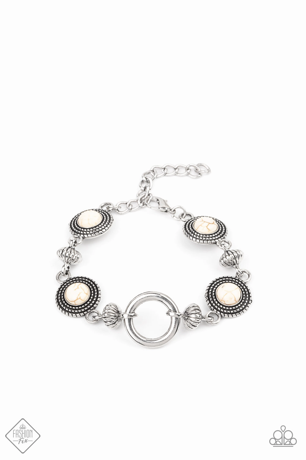 Musical Mountains - White (Marble Stone) Bracelet SSF-0121