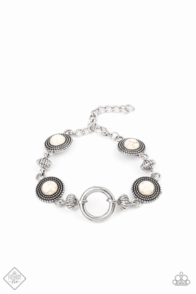 Musical Mountains - White (Marble Stone) Bracelet SSF-0121