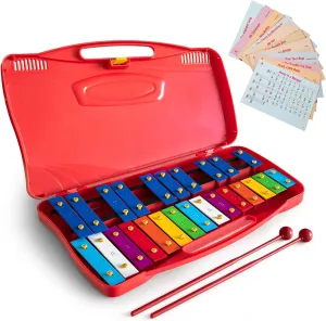 MUSICUBE Professional Glockenspiel for Kids & Adults 25-Note Well-Tuned Xylophone for Baby Toddler Orff Percussion Instrument Educational Musical Toys for Boys Girls Aged 3  Gift Choice (G5-G7)
