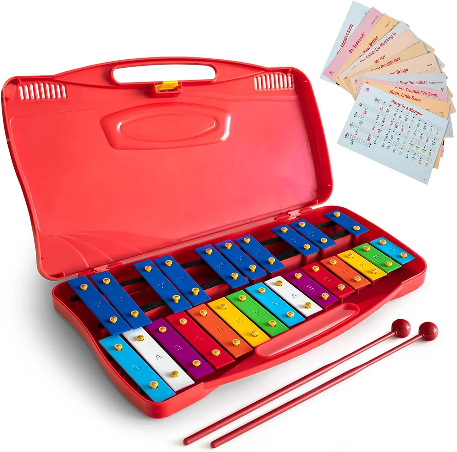 MUSICUBE Professional Glockenspiel for Kids & Adults 25-Note Well-Tuned Xylophone for Baby Toddler Orff Percussion Instrument Educational Musical Toys for Boys Girls Aged 3  Gift Choice (G5-G7)