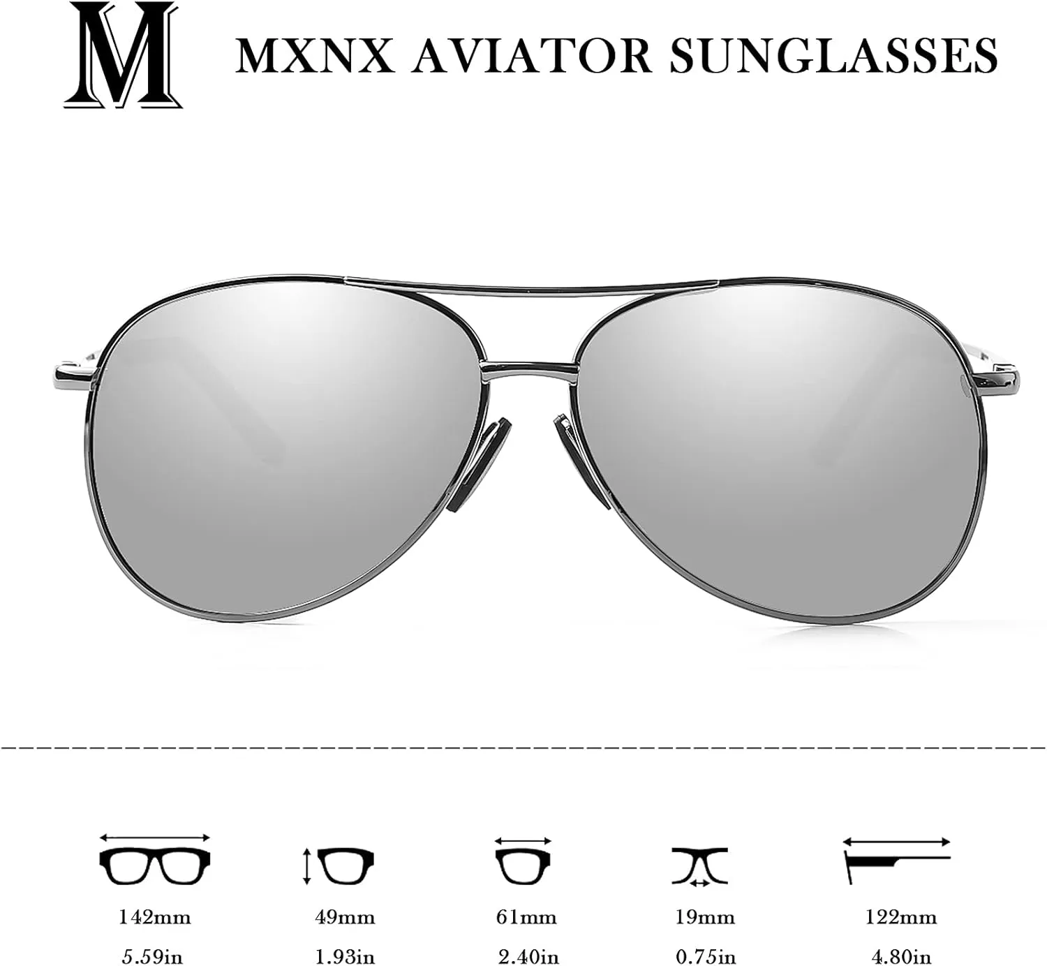 mxnx Aviator Sunglasses for Men Polarized Women UV Protection Lightweight Driving Fishing Sports Unisex glasses MX208